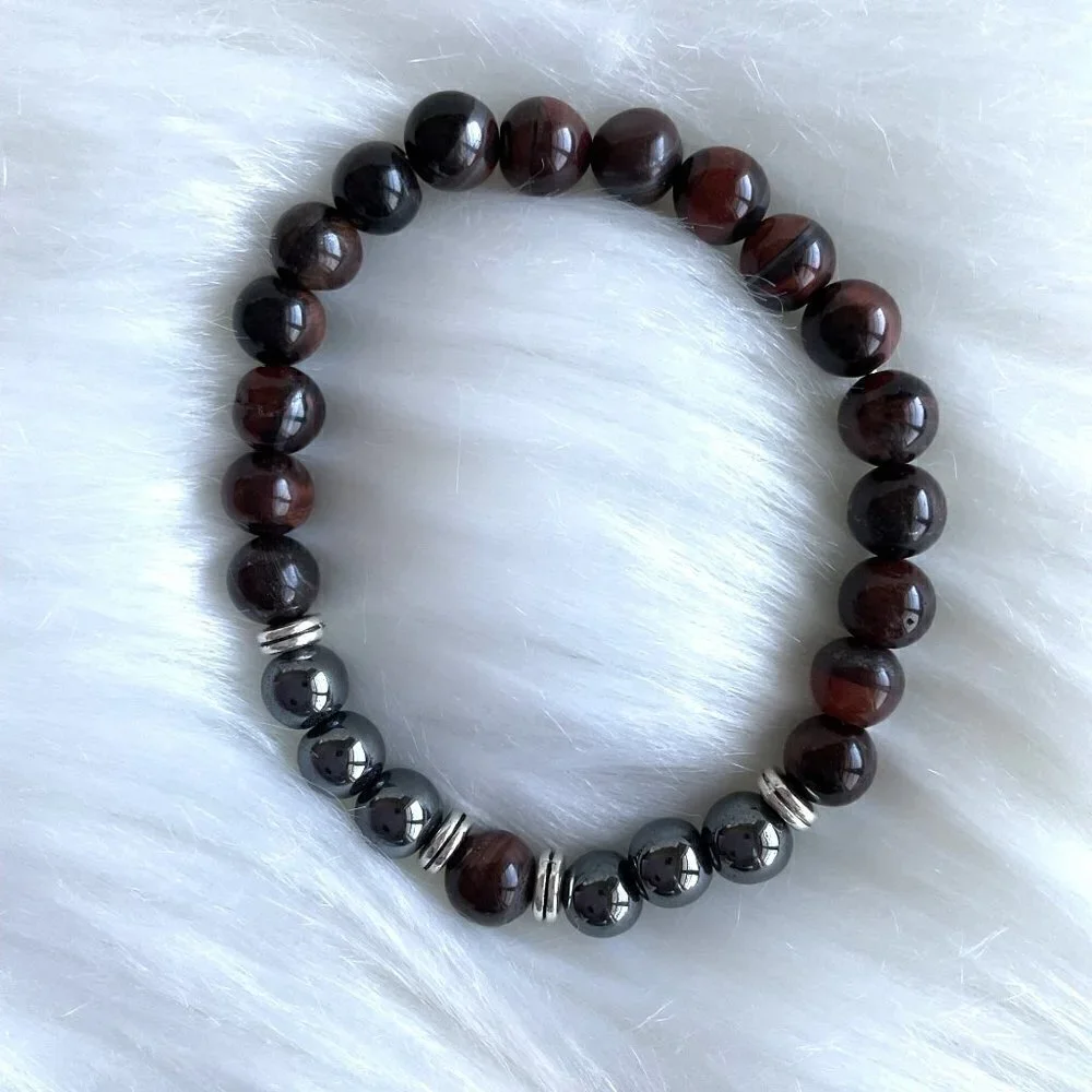 TIGER EYE BRACELET GEM BEAD BRACELT UNISEX